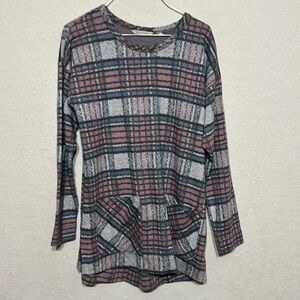 Soft Surroundings long sleeve plaid blouse size S